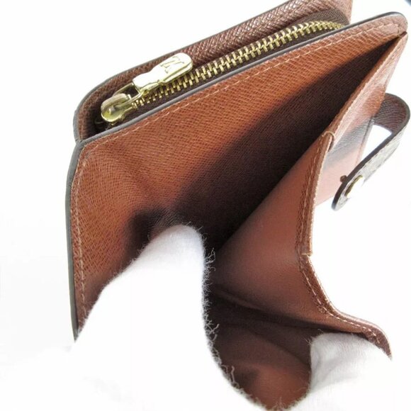 Auth LOUIS VUITTON Monogram Compact Zip Bifold Wallet Brown - Picture 8 of 11